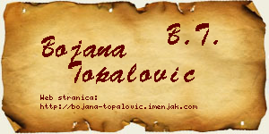 Bojana Topalović vizit kartica